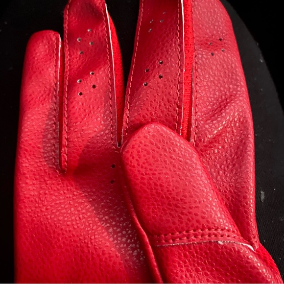 Nike Trout Force Edge Batting Gloves 2.0 Youth Large Red/Metallic Chrome - Picture 10 of 15